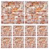 10PCS Dollhouse Accessories, 4x4 Inch PVC Dollhouse Wallpaper Peel and Stick, Faux 3D Brick Wallpaper for Decoration, Gift for Lovers view 2