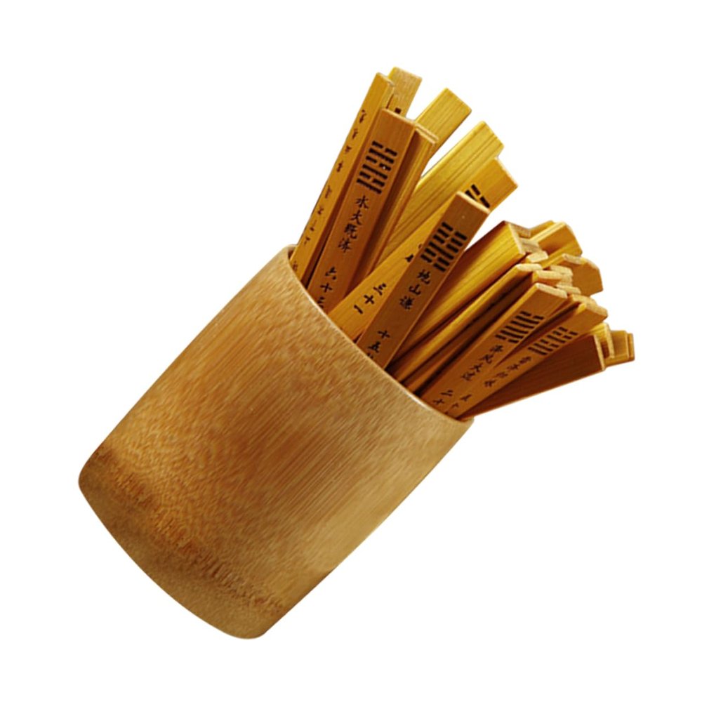 ERINGOGO 1set Divination Game Set with Sticks and Bucket Vintage Chinese Divination Prop for Family Fun Spiritual Practices and Telling Compact and Lightweight Design