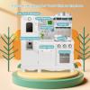 GLACER Kids Kitchen Playset w/Telephone, Wooden Montessori Pretend Play Toys w/Light & Sound, Microwave, Ice Maker, Oven, Sink & Faucet, Cooking Accessories, ASTM Certified Play Kitchen for Toddlers view 2