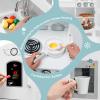 GLACER Kids Kitchen Playset w/Telephone, Wooden Montessori Pretend Play Toys w/Light & Sound, Microwave, Ice Maker, Oven, Sink & Faucet, Cooking Accessories, ASTM Certified Play Kitchen for Toddlers view 3
