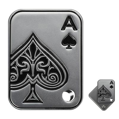 GoQQby Fidget Toys Adults, Metal Keychain Poker Fidget Slider, Magnetic Poker Push Card, Cool Office Gadgets, Relieve Stress, Gift Fidget Toys for Men (Silver)