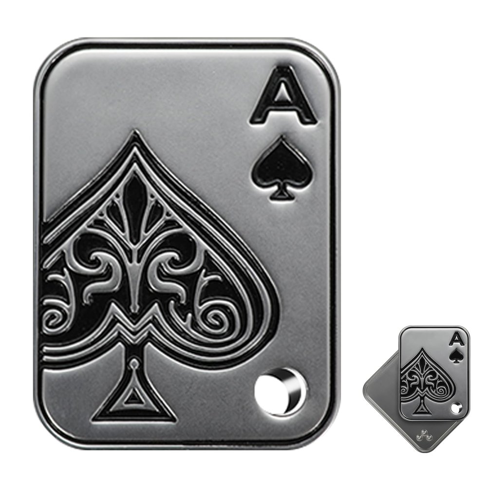 GoQQby Fidget Toys Adults, Metal Keychain Poker Fidget Slider, Magnetic Poker Push Card, Cool Office Gadgets, Relieve Stress, Gift Fidget Toys for Men (Silver)