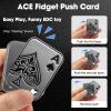 GoQQby Fidget Toys Adults, Metal Keychain Poker Fidget Slider, Magnetic Poker Push Card, Cool Office Gadgets, Relieve Stress, Gift Fidget Toys for Men (Silver) view 2