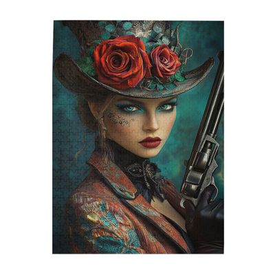 CDSASHCA 500 Pieces of Adult Wooden Puzzle - Sophisticated Hat Silhouette,Feminine Mystery,Noir-Inspired Design,Every Piece is Unique,Enjoy The Solving Process,Gifts Fro Friends and Family