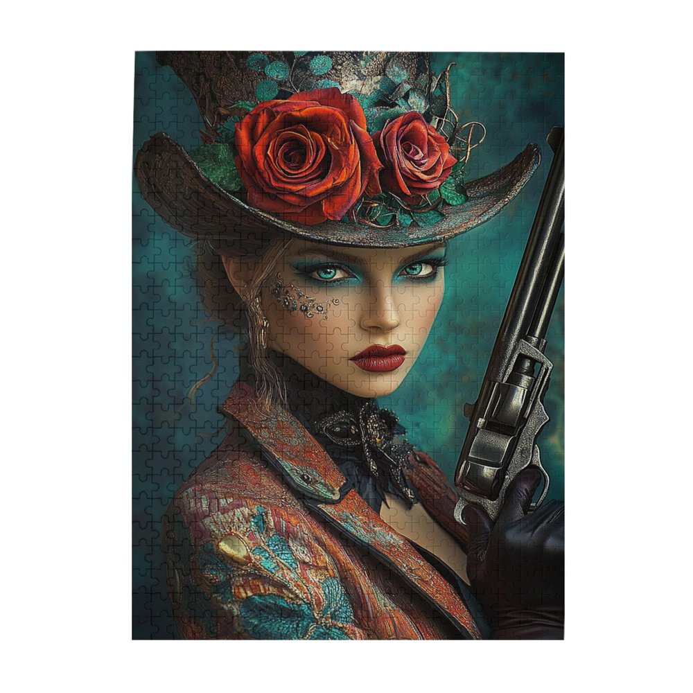 CDSASHCA 500 Pieces of Adult Wooden Puzzle - Sophisticated Hat Silhouette,Feminine Mystery,Noir-Inspired Design,Every Piece is Unique,Enjoy The Solving Process,Gifts Fro Friends and Family