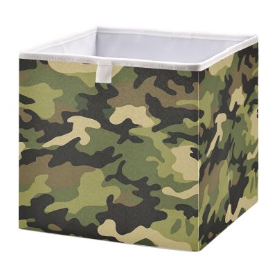 YETTASBIN Camo Cube Storage Bin, Large Foldable Storage Basket Toy Clothes Organizer Bin for Shelf, Closet, Nursery, Bedroom, Office, Home Decor