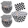 100Pcs Checkered Cupcake Liners and 100Pcs Checkered Flag Cupcake Toppers, Racing Car Theme Party Decorations Supplies (Black and White) view 1