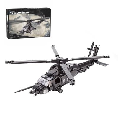 Aetheria Military Helicopter Building Bricks, MH60M WW2 Military Army Airplane, MOC Air-Force Aircraft Build Blocks Construction for Adult Collectors & Enthusiasts - 1057 Pieces