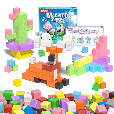 Apluses 113PCS Magnetic Building Blocks, Essential Educational Toys for Kids | Preschool STEM Montessori Sensory Magnet Blocks for Boys and Girls Ages 3-6