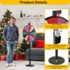 Smartxchoices 24" Spinning Prize Wheel, Casino Prize Wheels Height Adjustable Dual Use Tabletop or Floor Stand, 14 Slots Wheel Spinner Game with Dry Eraser & Marker, Trade Show Carnival Fortune view 3