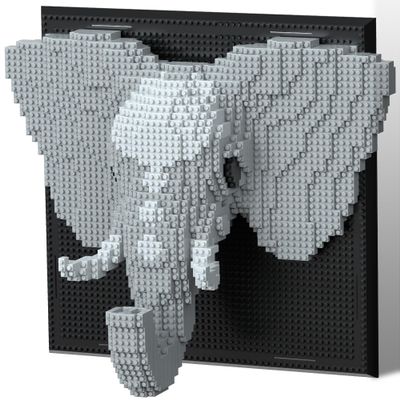 3D Wall Art Elephant Building Block Sets - Cute Animal Micro Mini Building Bricks Kit Creative Ideals Toy for Adult, Collectible Architecture Decoration, Party Favor for 14+ Adult, 1625PCS (Elephant)