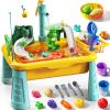 JUKUDAHU Water Table Play Sink Toy for Kids 3 4 5 6 Years Old - Outdoor Kitchen with Running Water, Fishing Games, Toddler Water Play Table for Kids Ages 3-8, Beach Outdoor Toys, Summer Gifts view 1
