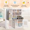 GLACER Kids Kitchen Playset, Wooden Pretend Toy Kitchen Set with with Lights & Sounds, Chalkboard, Telephone, Water Dispenser, 360Rotatable Faucet, Oven, Microwave, Play Kitchen for Toddlers view 2