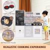 GLACER Kids Kitchen Playset, Wooden Pretend Toy Kitchen Set with with Lights & Sounds, Chalkboard, Telephone, Water Dispenser, 360Rotatable Faucet, Oven, Microwave, Play Kitchen for Toddlers view 3