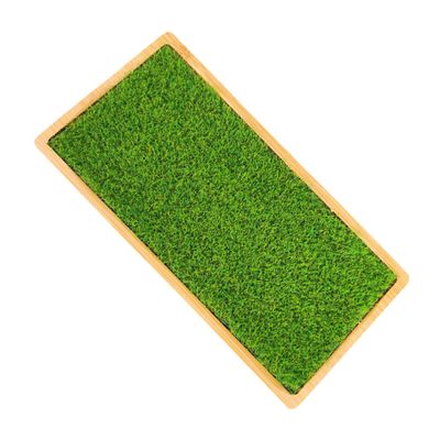 Alipis Artificial Grass Display Stand Bamboo Tray Base Figures Models and Dolls Secure Antislip Organizer Tray for Home Decor and Jewelry Showcase