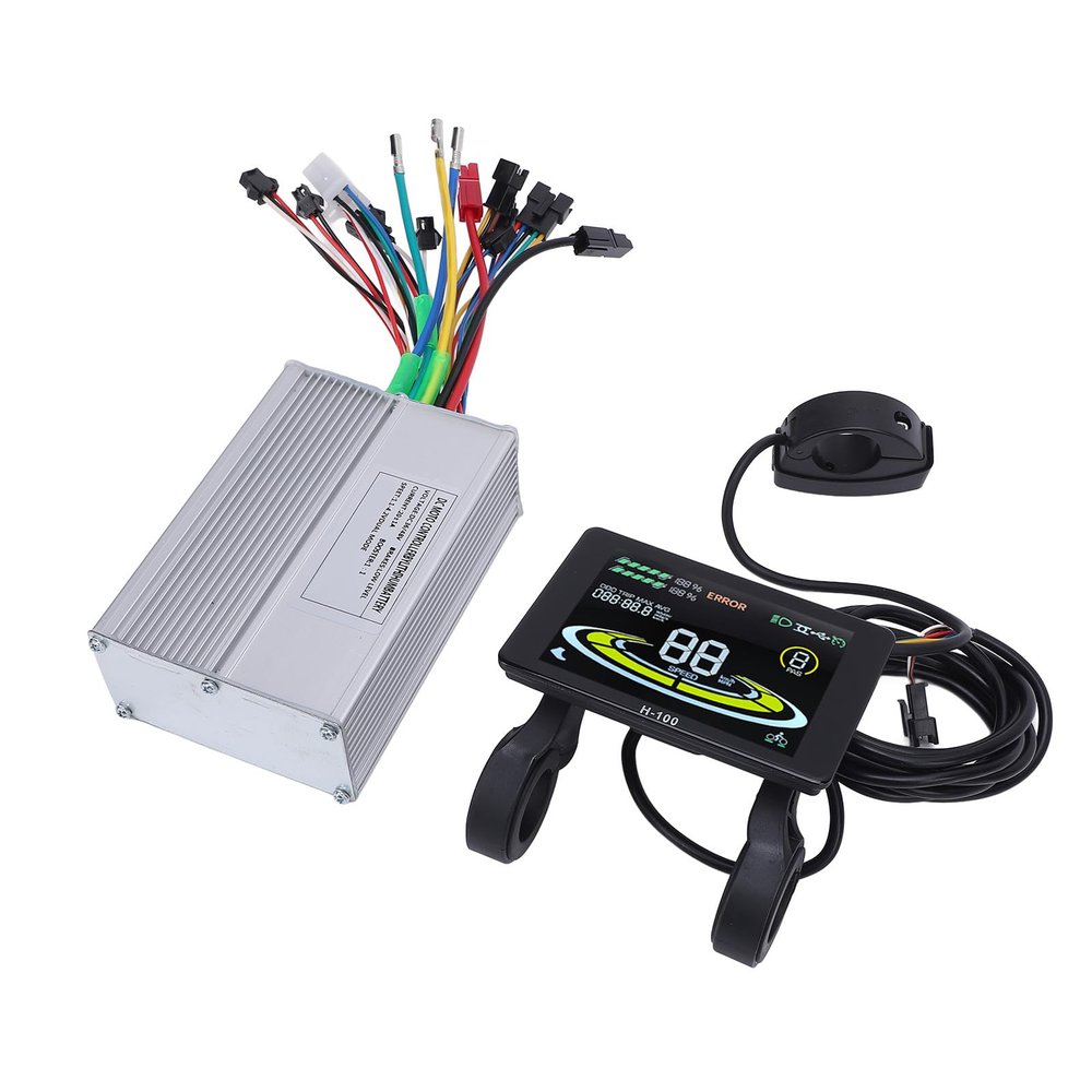 36V 350W 48V 500W Electric Controller Kit 3 Mode Controller with H 100 LCD Color Screen Display Hall and Non Hall Brushless Motor Compatible for Conversion