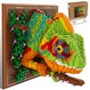 3D Wall Art Chameleon Mini Building Blocks Set - Cute Animal Mural Micro Building Block Bricks Craft Kit Creative Ideals Toy for Kid Adult, Collectible Architecture Decoration, Party Favor, 2688PCS view 1