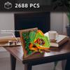3D Wall Art Chameleon Mini Building Blocks Set - Cute Animal Mural Micro Building Block Bricks Craft Kit Creative Ideals Toy for Kid Adult, Collectible Architecture Decoration, Party Favor, 2688PCS view 3