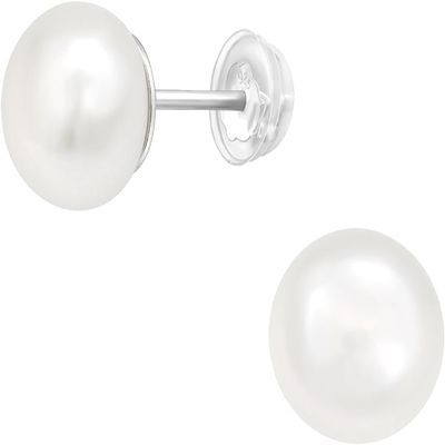 Charmed Owl 925 Sterling Silver Children's 7mm Freshwater Pearl Stud Earrings