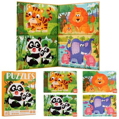 Magnetic Puzzles for Kids Ages 4-8 Toddlers 3-5, Jigsaw Puzzle Book with Animals Toddler Travel Toys, Educational Learning Gifts for Girls & Boys (69 PCS Animal 4 in 1 Book)
