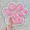 Pawfect Tail Big Taba Squishy Cat Paw, 5 in Large Paw Squeeze Toy Pink & White for Stress Relief and Relax, Sticky Squishies Fidget Toys for Party Favors Novelty Things Birthday Gift view 3