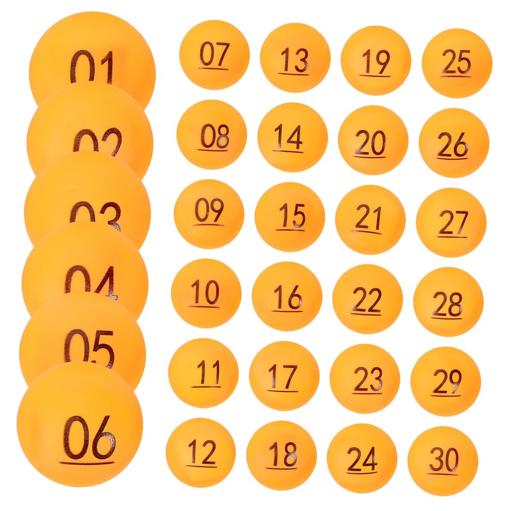 Holibanna Home Party Game Balls 30pcs Raffle Balls Numbers Plastic Bingo Balls Bar Game Props
