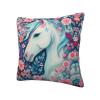 SSIULUS Paper-Cut Style Unicorn Double Sided Plush Pillowcase Decorative Sofa Pillow Cover, Print for Elegant Home Dcor view 2