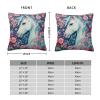 SSIULUS Paper-Cut Style Unicorn Double Sided Plush Pillowcase Decorative Sofa Pillow Cover, Print for Elegant Home Dcor view 4