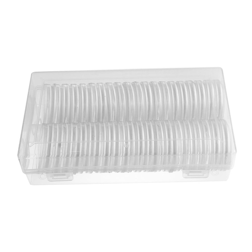 Angoily 40pcs Plastic Coin Container Case Coin Holder Capsules Organizer Box Storage Box for Cash