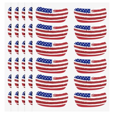 100Pairs American Flag Eye Stickers - Anwyll USA Patriotic Sport Eyes Black Stickers Self-Adhesive Baseball Football Softball Under Eye Strips Sticker for Kid Adult Sport Game Accessory 4th of July