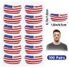 100Pairs American Flag Eye Stickers - Anwyll USA Patriotic Sport Eyes Black Stickers Self-Adhesive Baseball Football Softball Under Eye Strips Sticker for Kid Adult Sport Game Accessory 4th of July view 2