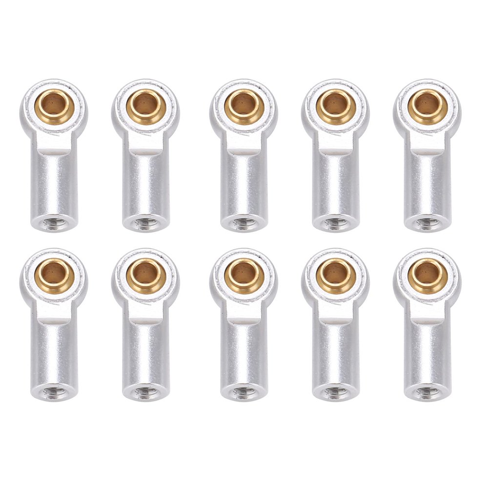 10pcs M3 Aluminum Ball End Link Rods | High - Strength Upgrade for AXIAL SCX10 1/10 RC Crawler Car | Accurate Fit Replacement Parts/RC Car Accessories (Silver)