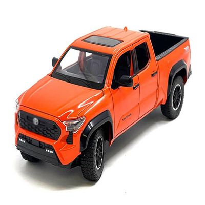 2024 Toyota Tacoma TRD Off-Road Edition Pickup Truck Octane Orange with Bed Camper 1/24 Diecast Model Car