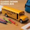 12 Pack: Diecast Yellow School Bus Model Toy, 5" Pullback Die Cast Metal Classic Long Nose Vehicles for Kids with Rubber Tires and Opening Doors - Bulk Party Favors, Supplies view 2