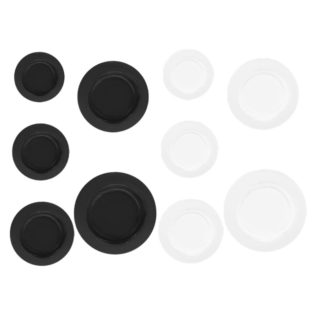 CHILDWEET 10pcs Piggy Bank Stoppers Black White Rubber Closure Plugs for Money Saving Boxes Fits Seal for -Term Use