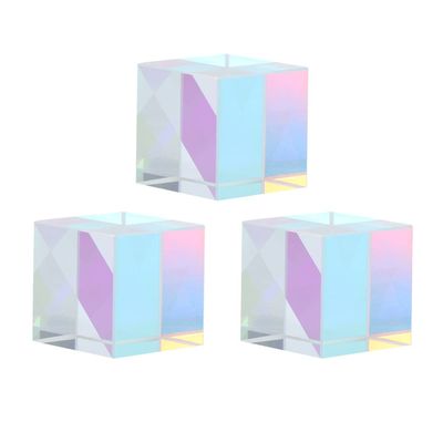 PRETYZOOM 3pcs RGB Dispersion Cube Prism for Physics Education and Decorative Displays Essential Optical Glass Teaching Tool for Schools and Science Projects