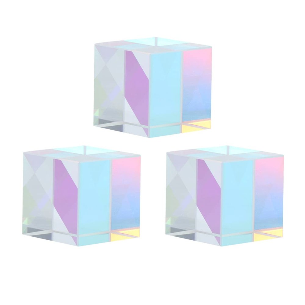 PRETYZOOM 3pcs RGB Dispersion Cube Prism for Physics Education and Decorative Displays Essential Optical Glass Teaching Tool for Schools and Science Projects