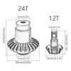 RC Spare Part Compatible with FMS K5 for FCX24 for Xiaoqi 1/24 Remote Control for Model Car Upgrade Accessories Harden Steel Bevel Gear(Black,1 Pair) view 3