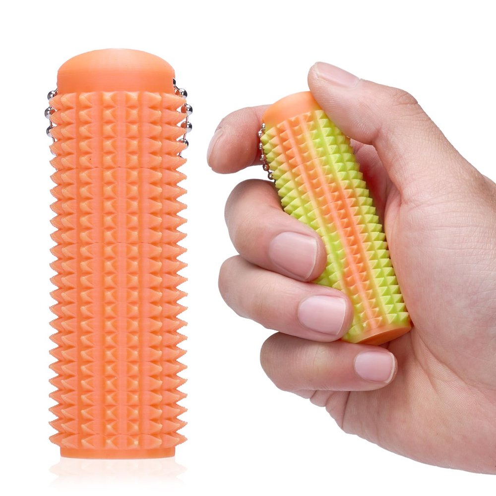 1PC Little Ouchies Fidget Keychain for Adults,Spiky Grippie Stim Toy | Pain Relief & Anxiety Stress Relief |Tactile Fidget for ADHD,Focus & Venting | Color-Changing (30C) & Glow in Dark