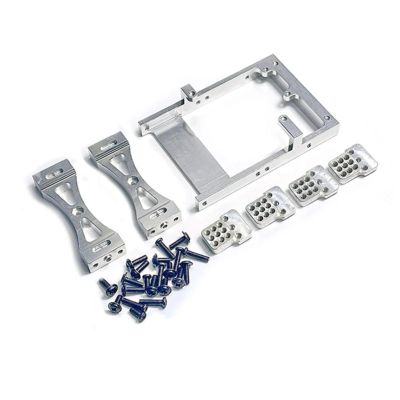 RC Car Upgrade Parts for WPL C14 C24 B14 B24 1/16 RC Car Metal Servo Mount Bracket Beam Crossbeam Shock Mount Kit Upgrade Parts Modified Accessories(Silver)