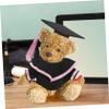 Garneck Bear Toy Costume Graduation Shawl and Cap Set Plush Outfit for Stuffed Animals Decorative Graduation Celebration view 4
