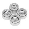 4Pcs 1:10 RC Crawler Metal Wheel Hub & Tire | Replacement for Axial SCX10 / SCX10II / 90046/90047 | Robust Alloy for Off - Road Performance | Fit CC01 D90 D110 Variants (Silver) view 1