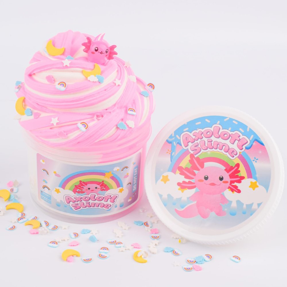 Pink Axolotl Slime, Butter Slime Party Favor for Girls & Boys, Super Soft & Non-Sticky, Scented DIY Stress Relief Toy, Birthday Gifts for Kids, Goodie Bag Stuffers