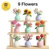 Aningde 9 Flowers 850Pcs Botanical Flower Micro Building Bricks Model Kit for Adults  Roses Design for Home Decor  Ages 14+ view 3