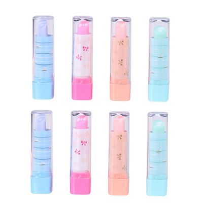 Abaodam 10pcs Lipstick Shaped Pencil Erasers Creative Novelty Erasers for Students Random Styles Fun and Attractive Stationery for Boys and Girls