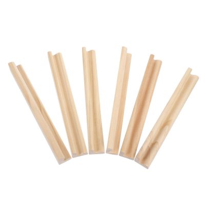 AUTSUPPL 6pcs Wooden Domino Racks English Letter Base Game Organizer and Tile Holders for Crafts Educational Activities and Board Games