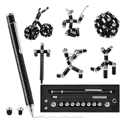 Fidget Pen, Decompression Magnetic Pen, Multifunctional Deformable Writing Pens, Sensory Gadget for Kill Time, Cool Fidget Toy for Stress and Anxiety Relief, Best Novelty Gifts for Teens and Adults