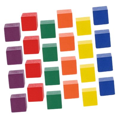 DOITOOL 100pcs Square Blocks Wooden Craft Cube Set Blocks Accessories for DIY Decorations Building