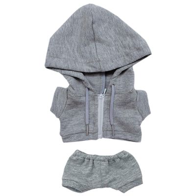 Xyrmync 10cm 15cm 20cm Plush Doll Clothes Coat Pants Multi-Color Sportswear Sets Toys Dolls Accessories (Gray, 10cm)