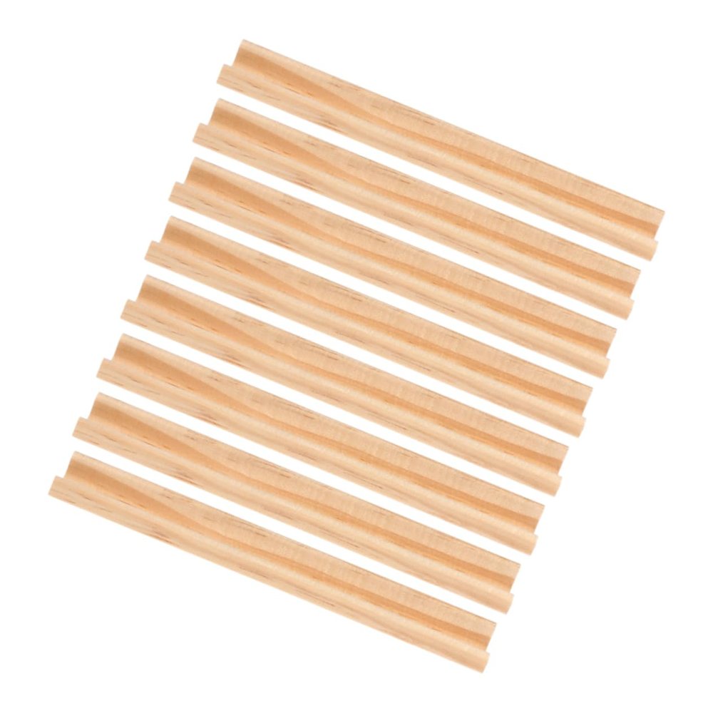 Alipis 8pcs Diy Wooden Domino Holder Tray Tile Game Stand Letter Display Base Sturdy and Aesthetic Storage Rack for Creative Projects